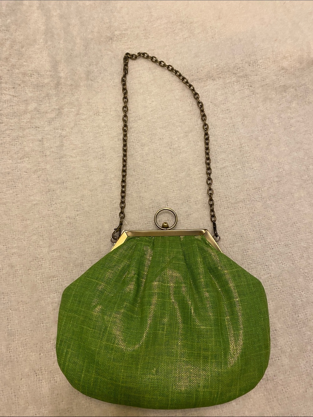 Mundi Lime Green Chain-Handle Evening Clutch